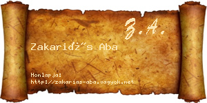 Zakariás Aba névjegykártya